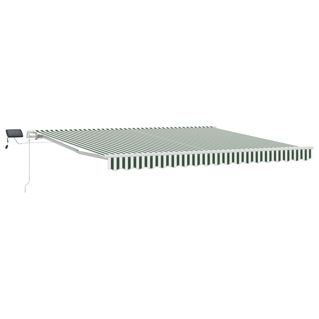 Tenda retrattile manuale con LED verde e bianca 400x300 cm