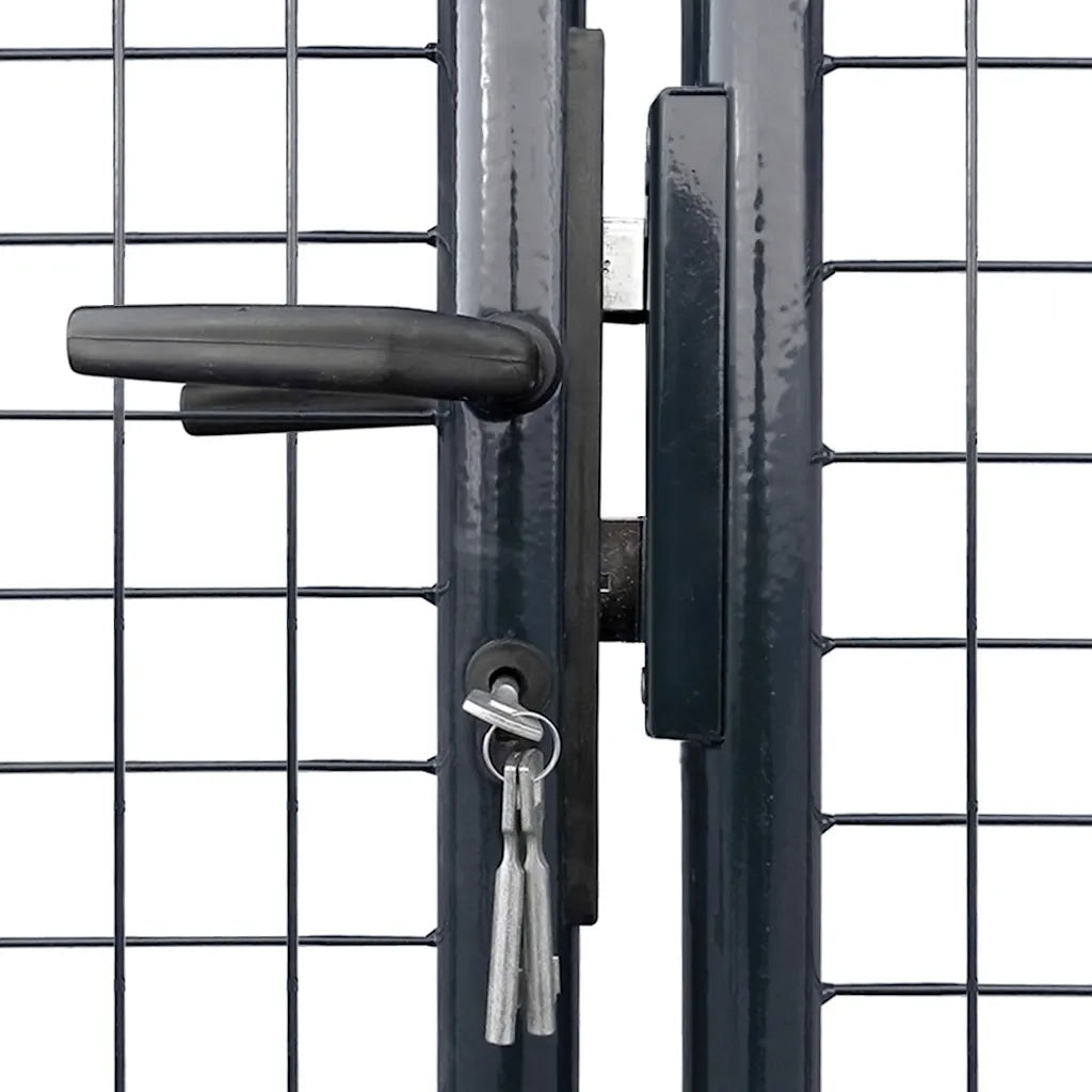 Cancello per Giardino Rete in Acciaio Zincato 289x75 cm Grigio cod mxl 42876