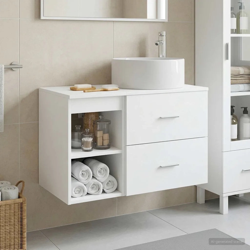 Set di mobili per il bagno 2 pcs Bianco Legno ingegnerizzato 3403928