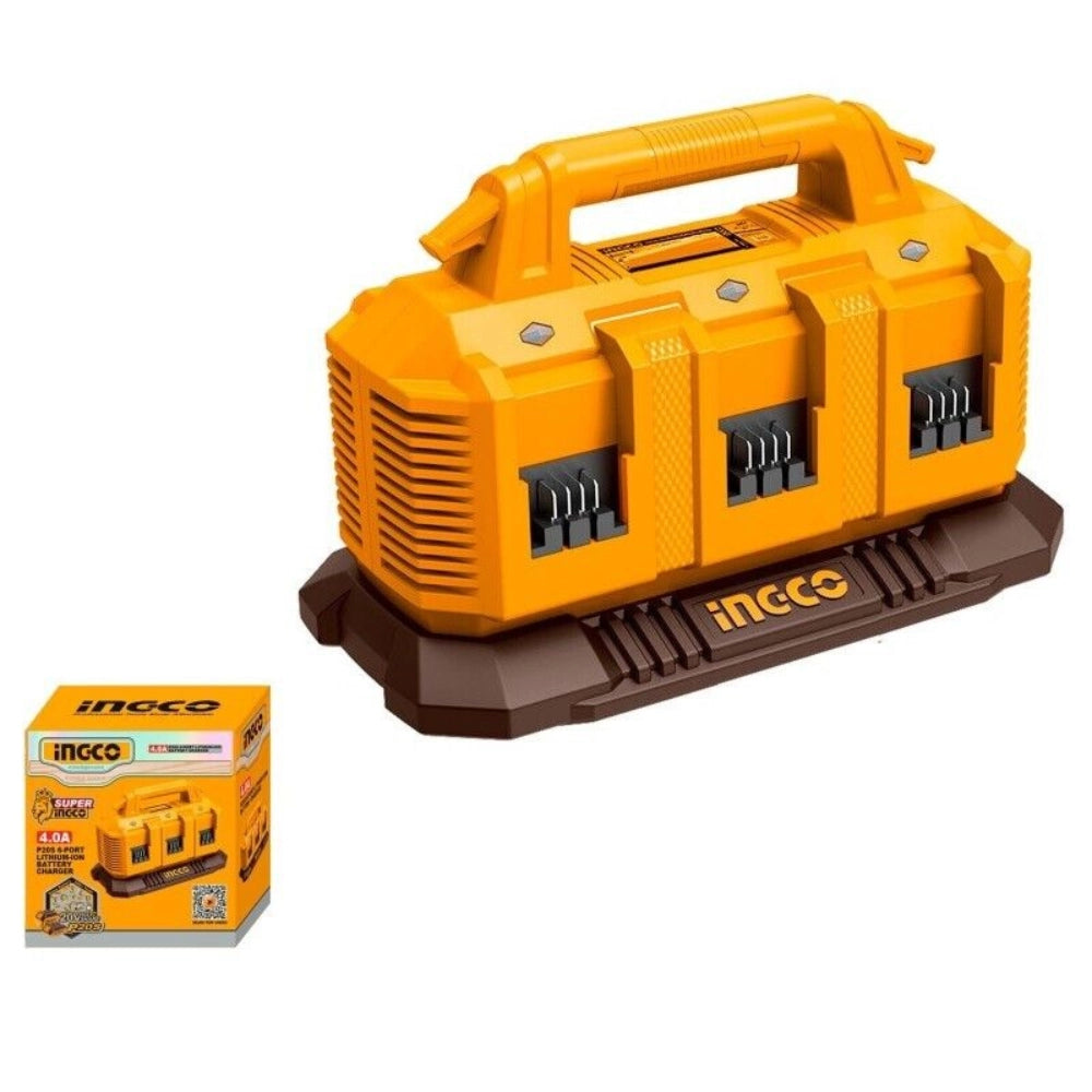 Caricabatterie portatile 20v 4ah 6 porte ricarica rapida sicura elettroutensili