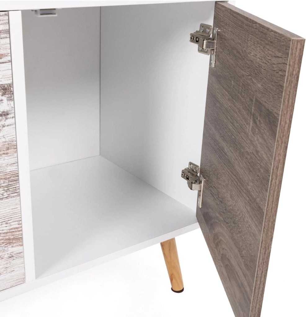 BAHIA 113 cm Credenza bassa scandinava a 3 ante