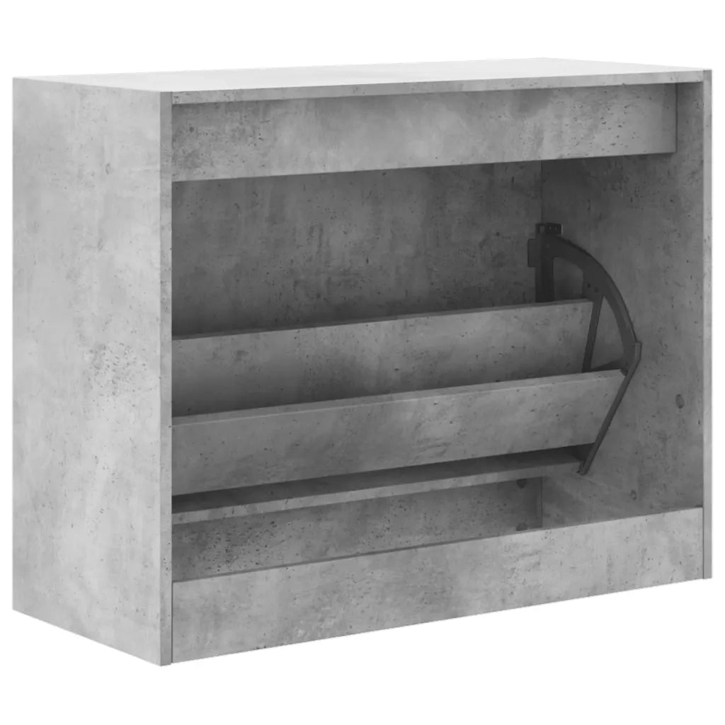 Scarpiera Grigio Cemento 80x34x63 cm in Legno Multistrato 839962