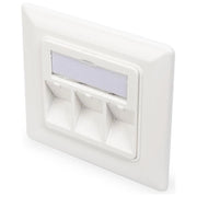 Digitus Scatola di derivazione vuota per modulo Keystone, telaio 80 x 80 mm + piastra centrale 50 x 50 mm