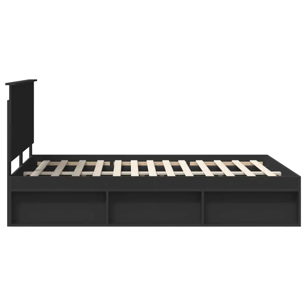 Struttura del letto Nero 135 x 190 cm Pino massello