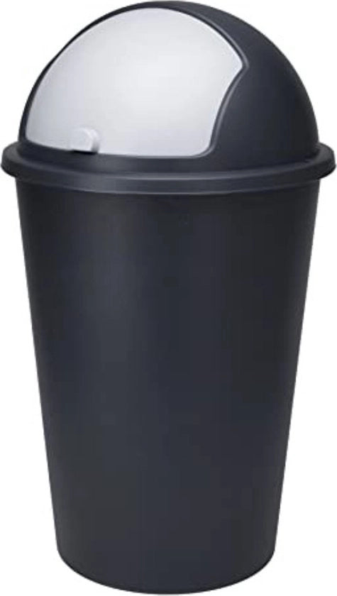 Contenitore per rifiuti 50 litri - Imbuto per rifiuti 50 litri - Nero - 50L