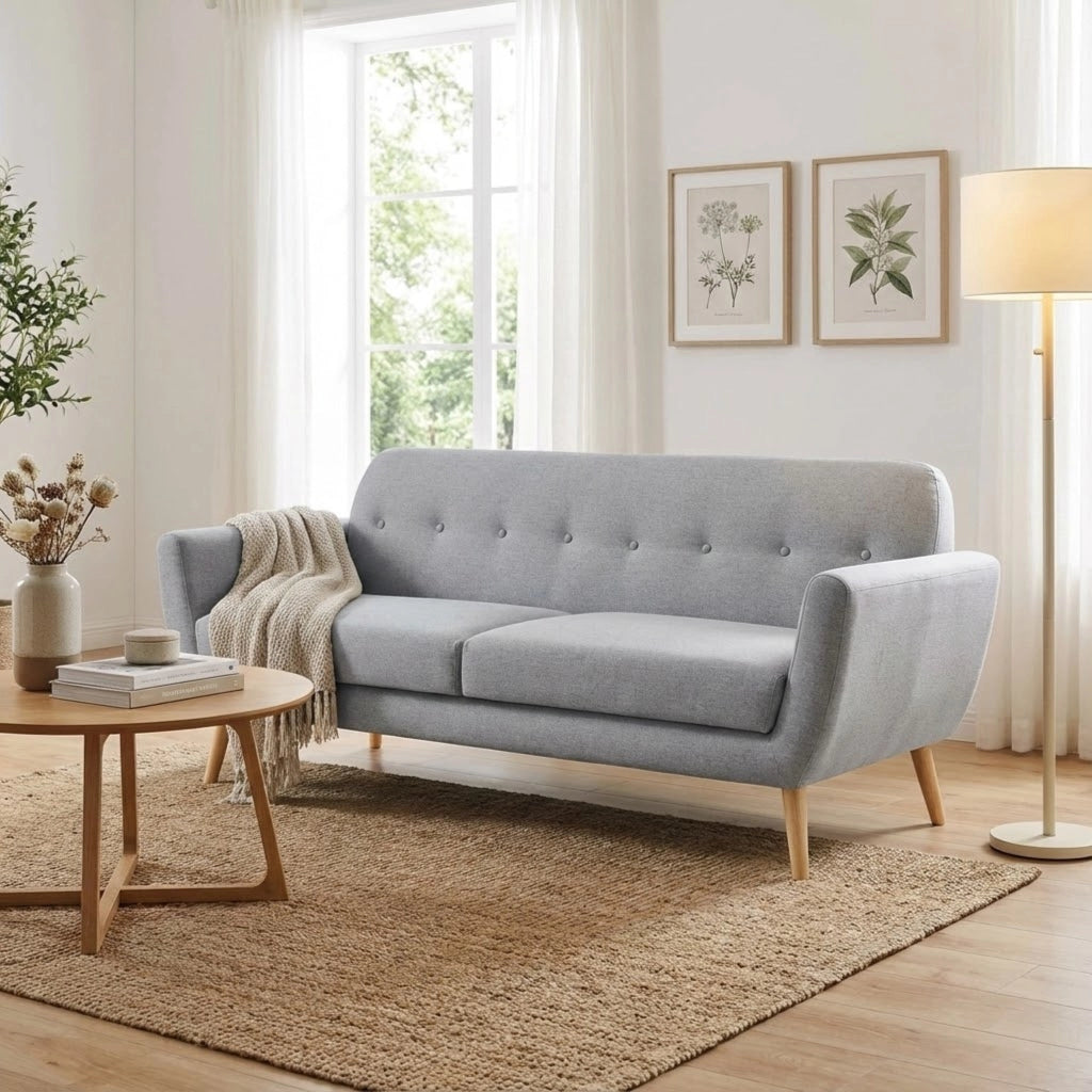 Divano tre posti Scandinavo in Tessuto cm 193x79x86 - SILENTE