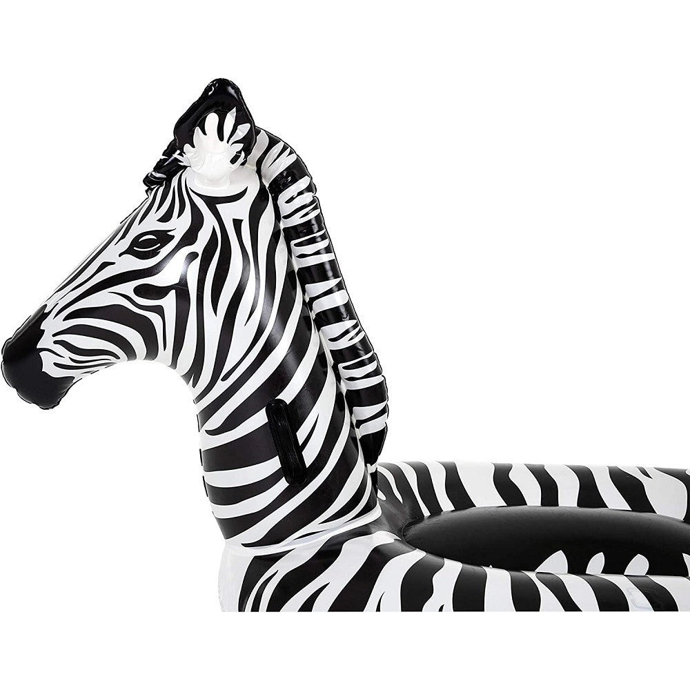 Trade Shop - Cavalcabile Fashion Gonfiabile Zebra Gigante Con Luci Led Piscina 254x142cm 41406 -