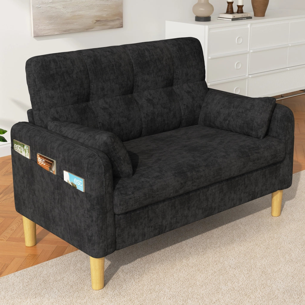 SOFA 2 posti 119x78x85 cm Grigio in Chenille