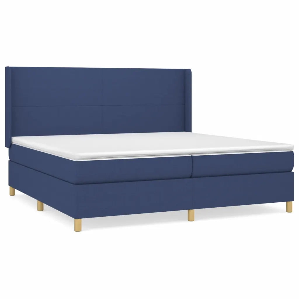 Giroletto a Molle con Materasso Blu 200x200 cm in Tessuto 3131863