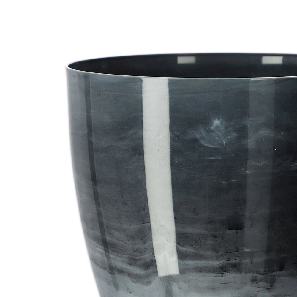 Coprivaso KADAX da 14 cm, vaso per fiori, effetto marmo grigio, per soggiorno, supporto per fiori