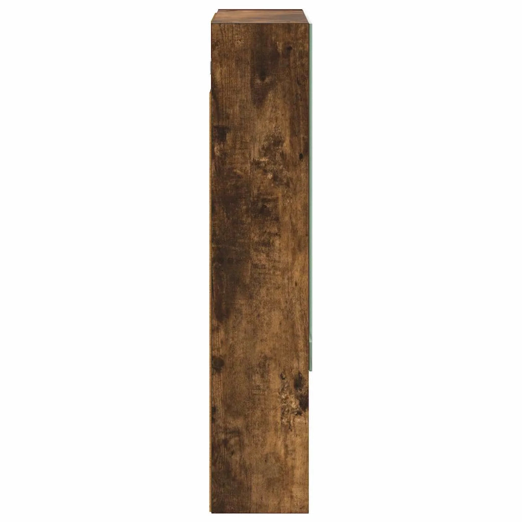 Mobiletto per specchio da bagno Rovere fumé 50 x 14,5 x 70 cm