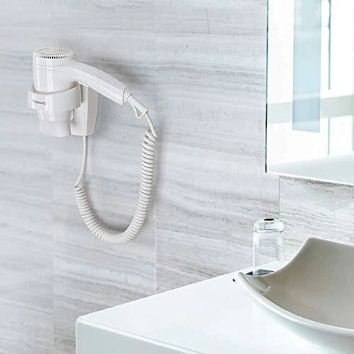 Valera Executive 1200 Asciugacapelli Compatto con Supporto Murale per Alberghi e Strutture Ricettive 1200 Watt Bianco