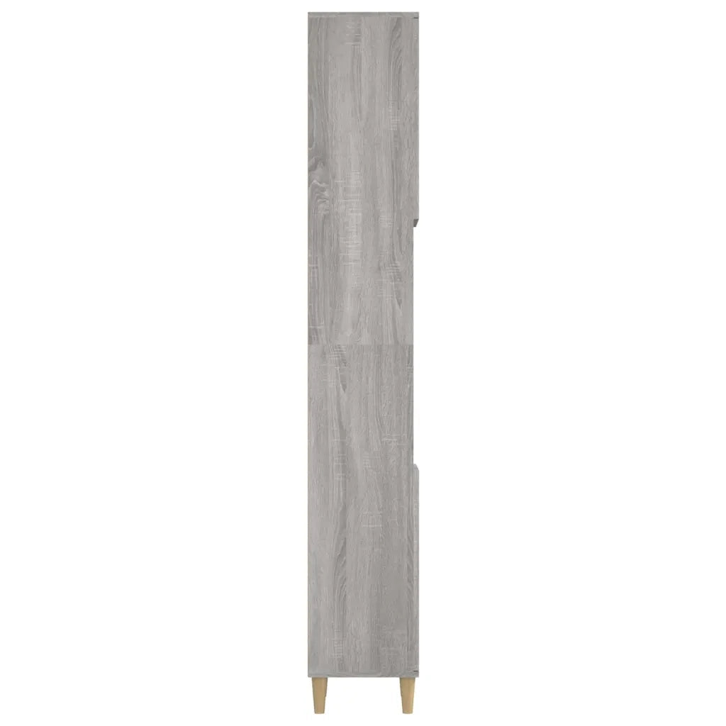 Armadietto Bagno | Armadio da bagno Grigio Sonoma 30x30x190cm in Legno Multistrato
