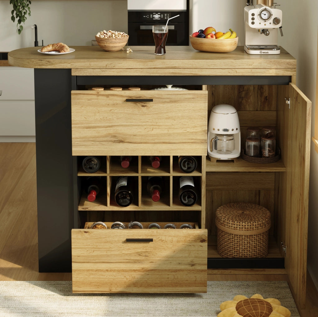 Tavolo da pranzo estensibile con contenitore 138-220x39x105 cm