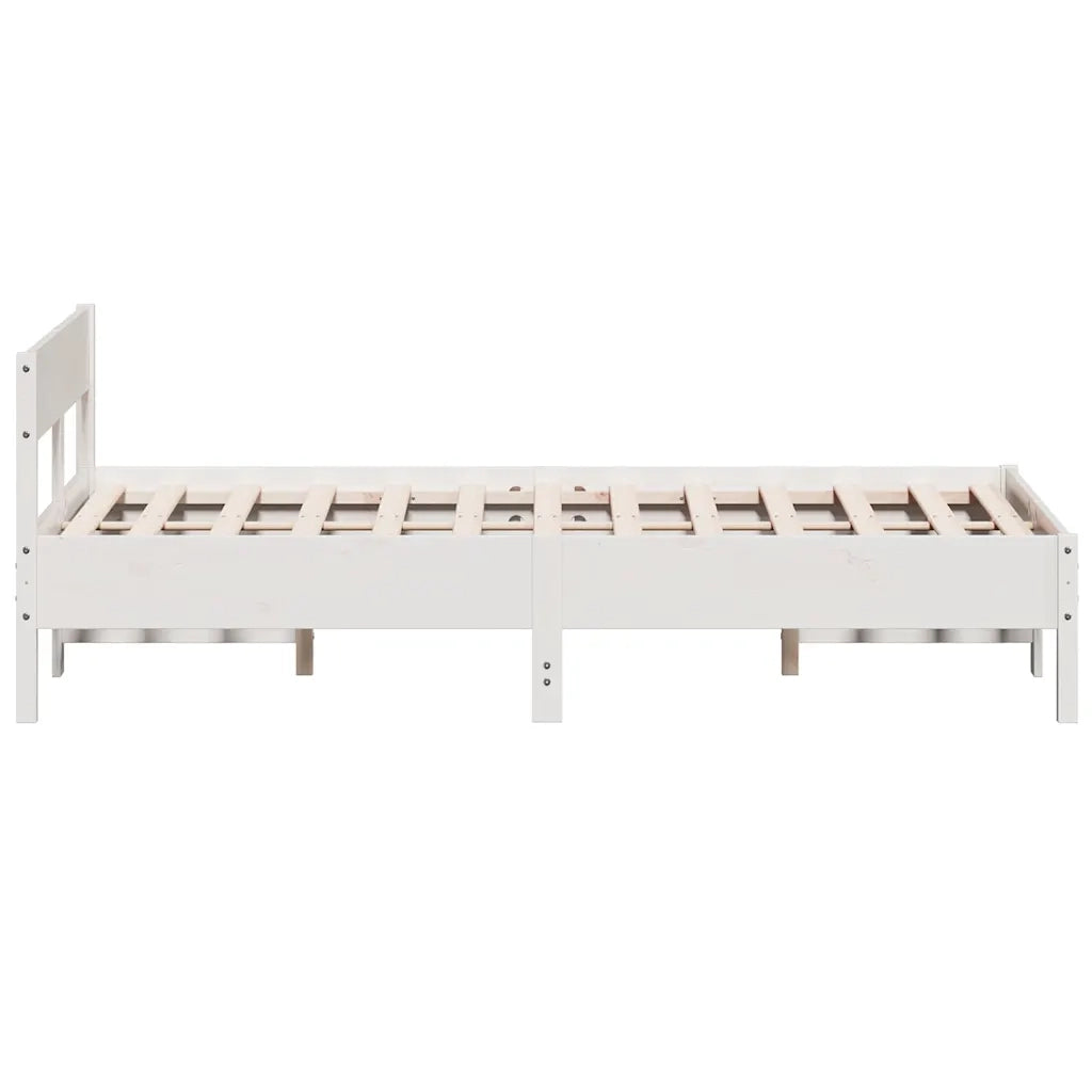 Letto senza Materasso-Struttura Letto Bianco 160x200 cm Legno Massello di Pino 160683
