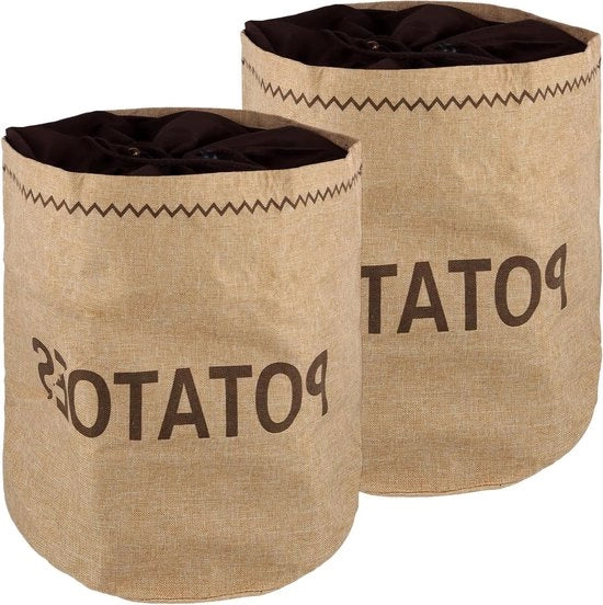 Contenitori di conservazione per patate (2 pezzi) con rivestimento oscurante, 28x38cm - Contenitore per verdure per la conservazione di cipolle e aglio