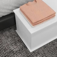 Panca Contenitore Multiuso in Legno per Camera e Ingresso, 80x40x40 cm, Bianco