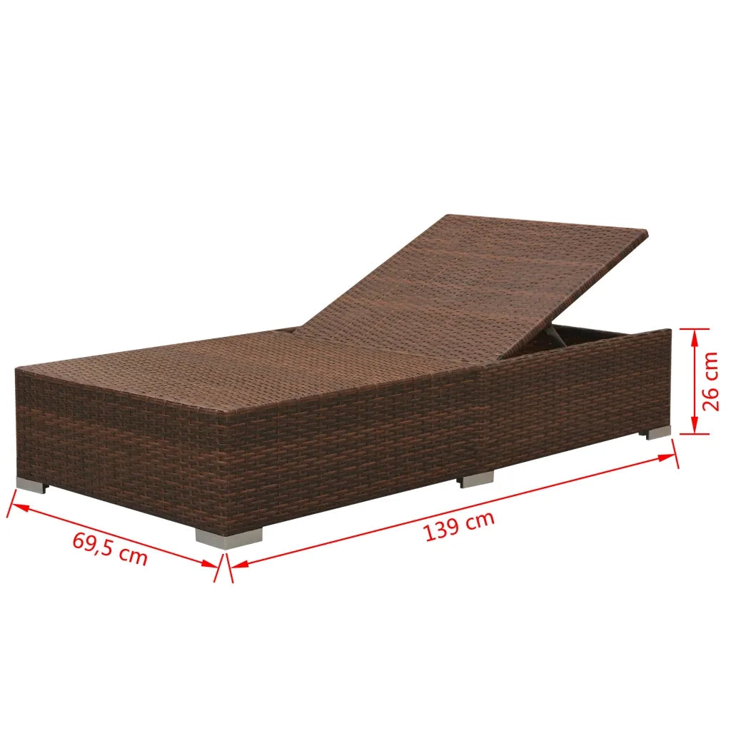 Set Divani da Giardino 3 pz con Cuscini in Polyrattan Marrone 42747
