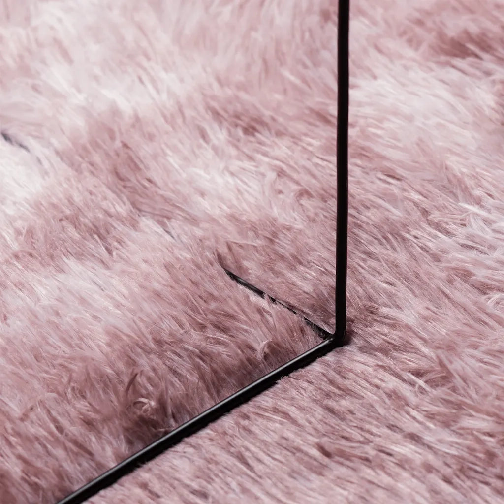 Tappeto Shaggy a Pelo Lungo NAVARRA Rosa Antico 120x120cm 4102865