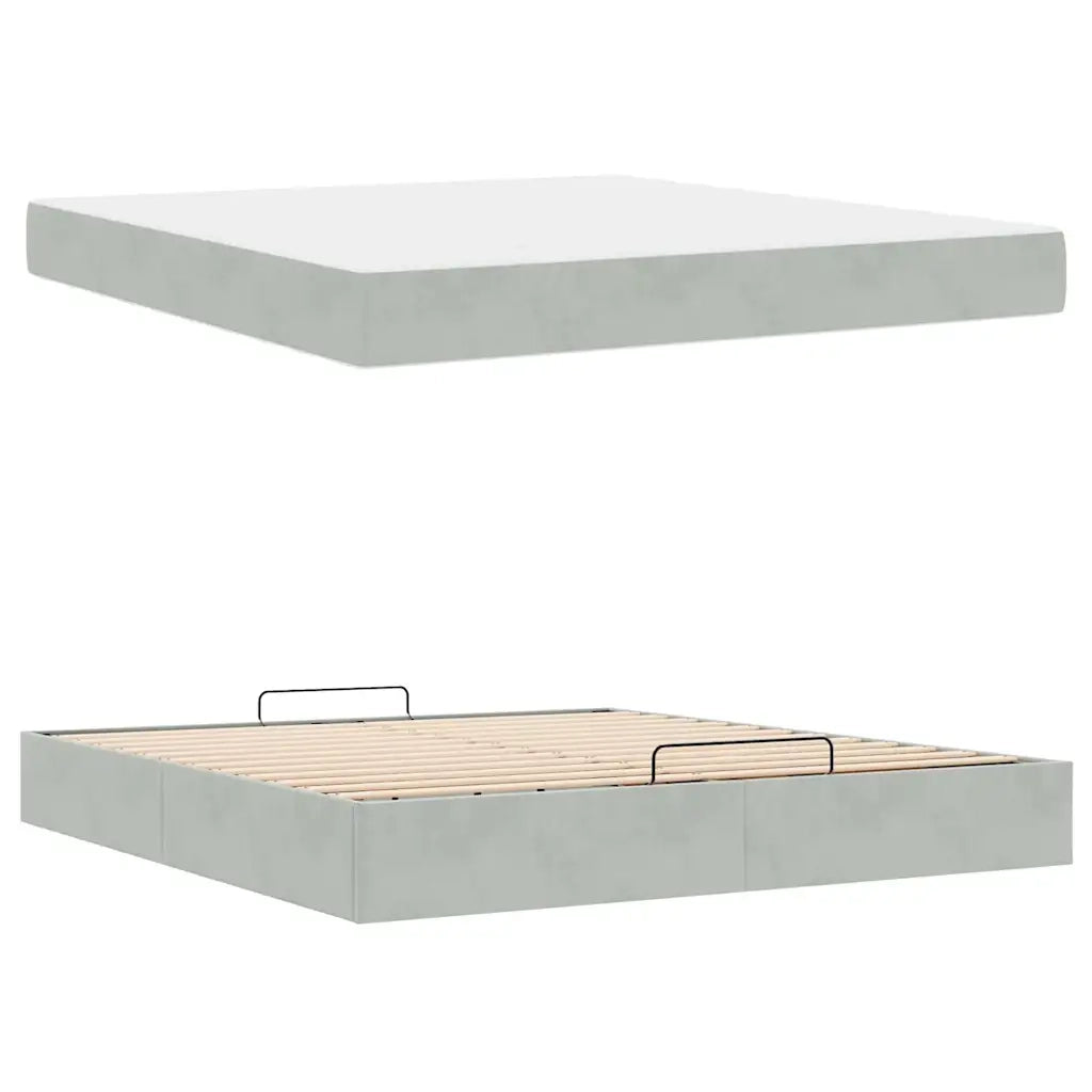 vidaXL Struttura del letto Grigio chiaro 180 x 200 cm Velluto