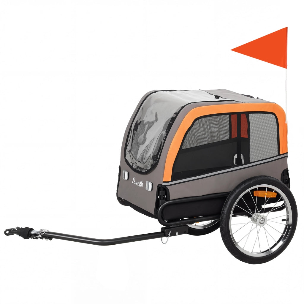Trasportino per Cani Pieghevole per Bicicletta con Riflettori ¨C zephmum ¨C Arancione