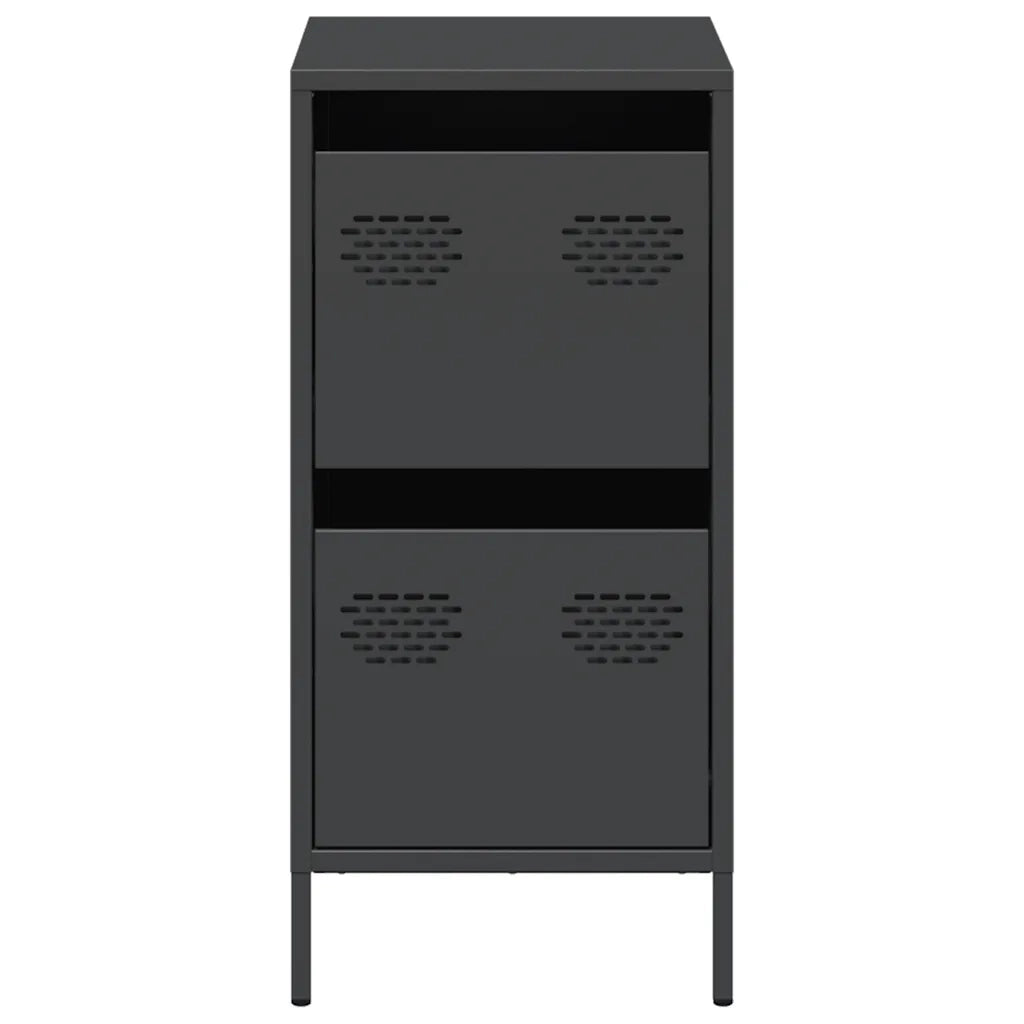 Credenza Nera 35x39x73,5 cm in Acciaio Laminato a Freddo 851394