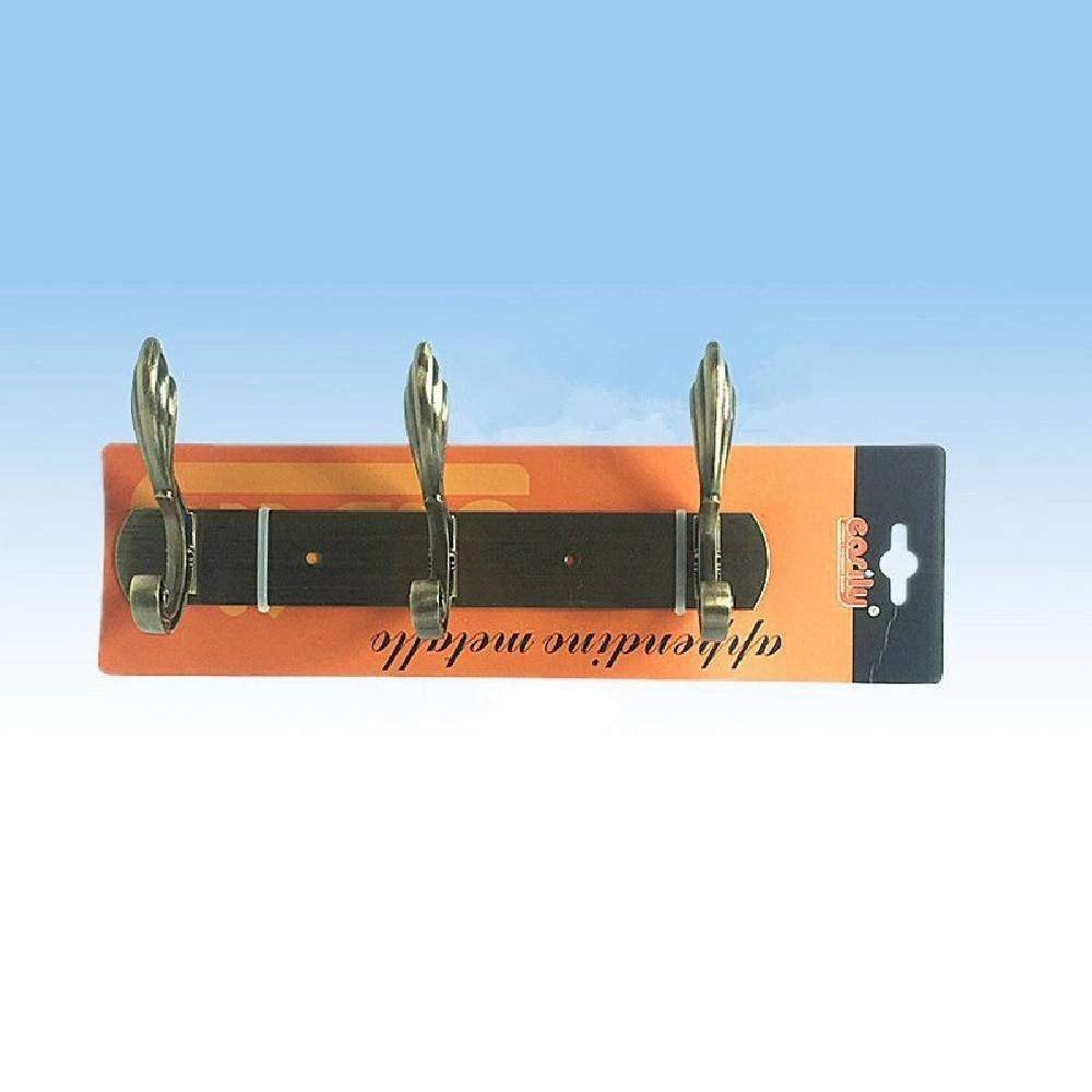 Trade Shop - Appendini Appendi Panni Abiti Asciugamani Parete Ottone Bronzo 3 Posti 52721a -
