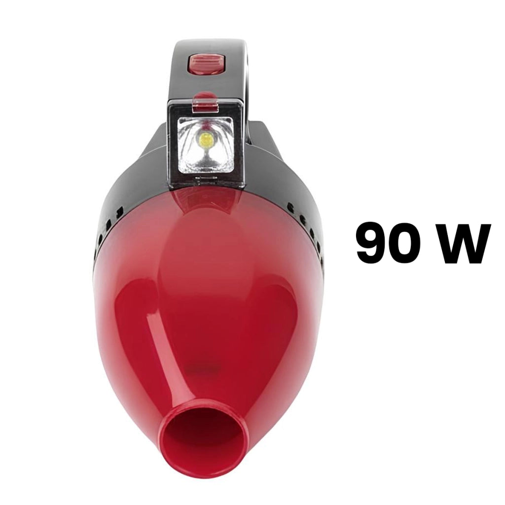 Aspirapolvere a filo 90W per auto con luce LED e accessori compatti Nero / Rosso Avizar