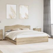 Struttura del letto con cassetto Rovere Sonoma 200 x 200 cm