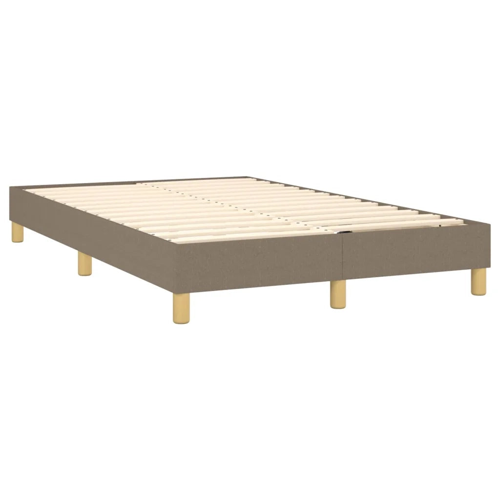 Letto a Molle con Materasso e LED Tortora 120x200cm in Tessuto 3133785