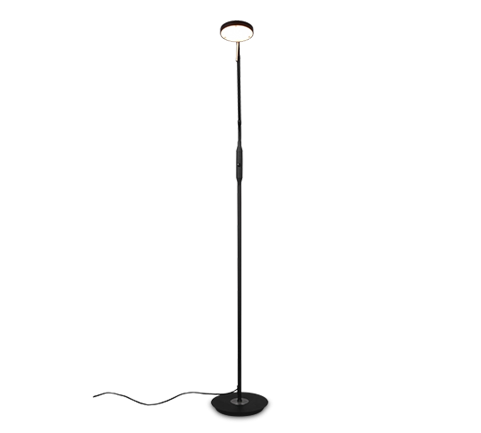 Piantana LED, metallo, nero opaco, 25x145x50 cm, Monza
