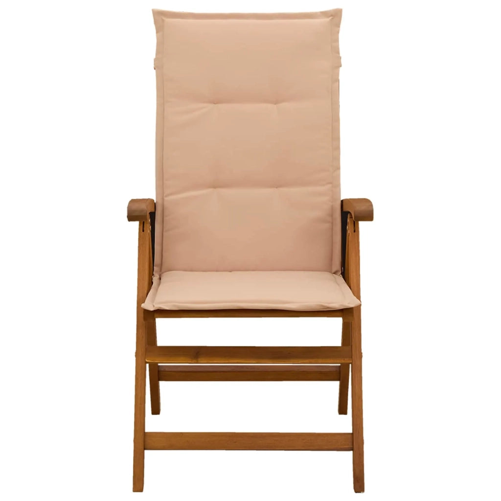 Sedie da giardino reclinabili 4 pz Naturale 3434466
