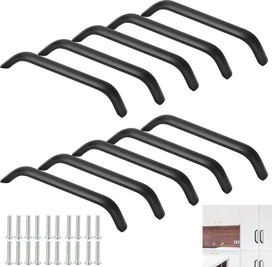 Set di punterie 128 mm - Pacchetto da 10 - Nero - Forma a arco - Incluso viti