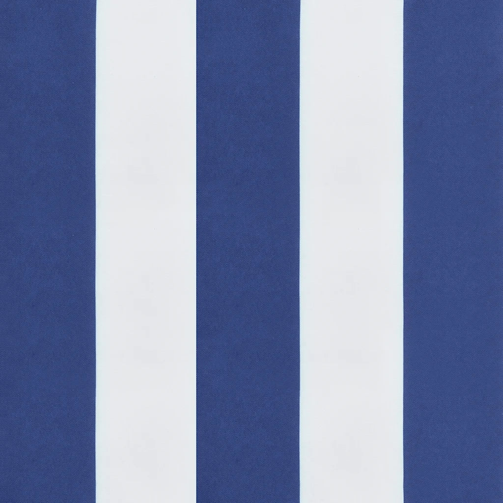 Cuscini Panca Giardino 2 pz-Set di 2 Cuscini per panchina da esterno Righe Bianche Blu 200x50x7cm Tessuto