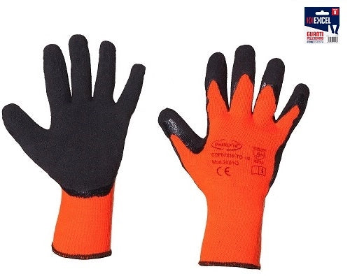 GUANTI COTONE ARANCIO FLUO PALMO LATTICETG.10 PESANTE APPEN confezione da PAIA 12
