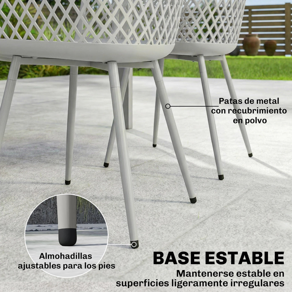 Sedia da giardino ¨C zephmum ¨C 4 pezzi in polyrattan e metallo grigio