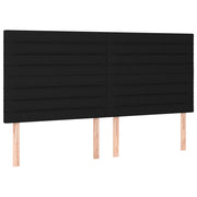 Testiera | Testata Nera 180x5x118/128 cm Tessuto