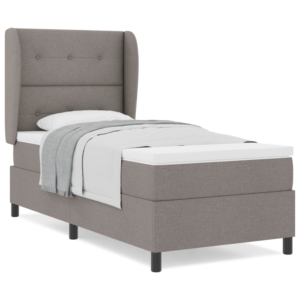 Letto a Molle con Materasso Tortora 80x200 cm Tessuto