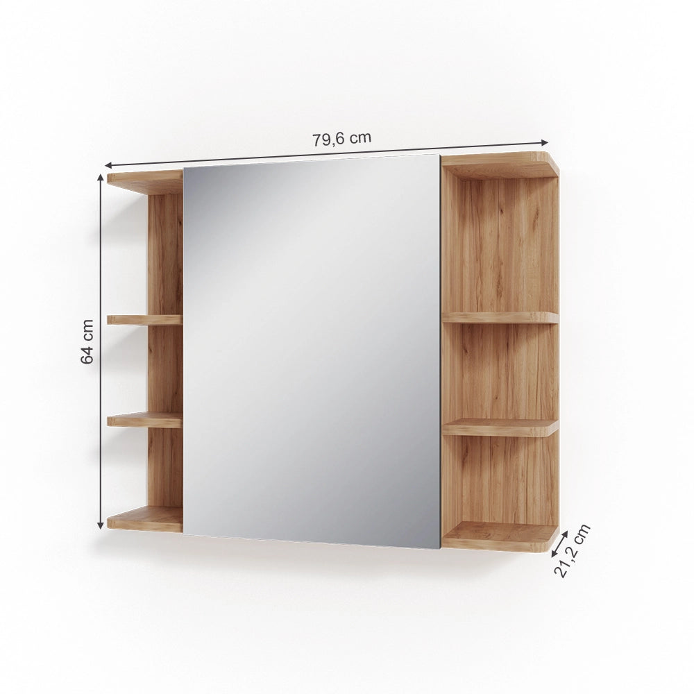 Vicco Specchio contenitore bagno Quercia dorata 79.6 x 64 cm