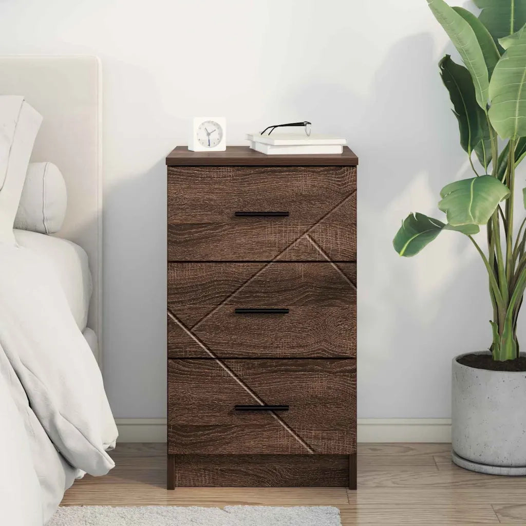 Comodino | Armadio da Notte | Mobiletto da notte con cassetto Rovere marrone 38 x 38 x 66 cm