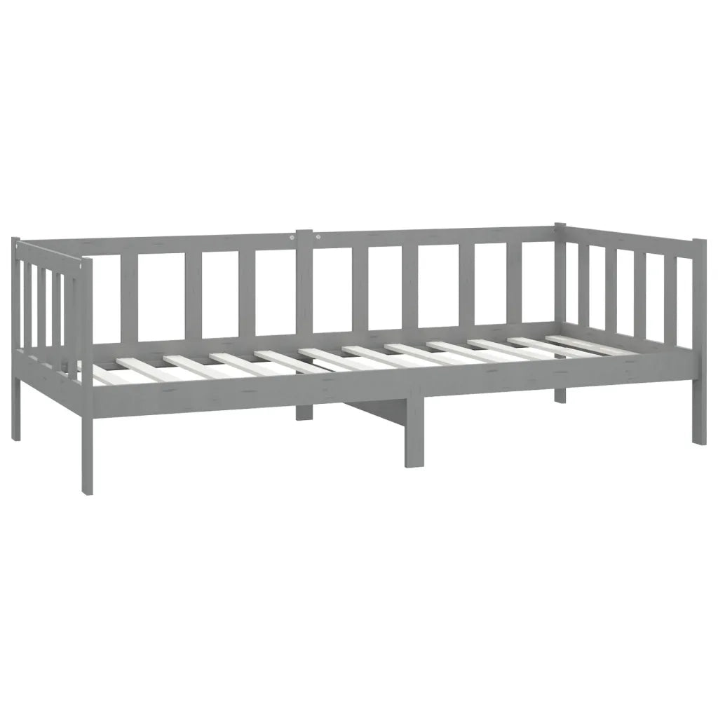 Divano letto | Sof¨¤ letto | Letto singolo con Materasso 90x200 cm Grigio in Legno di Pino