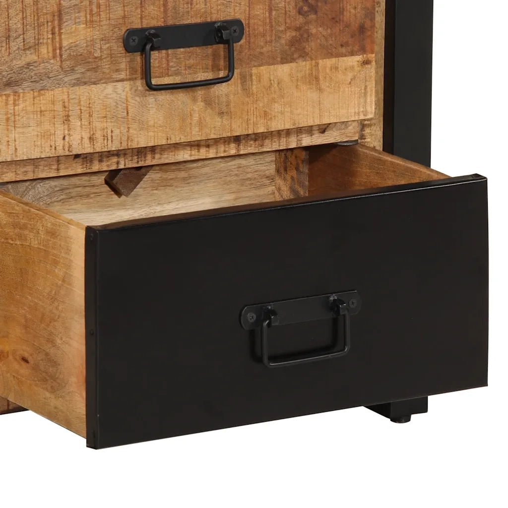 Cassettiera 50x35x70 cm in Legno Massello di Mango Grezzo 4013583