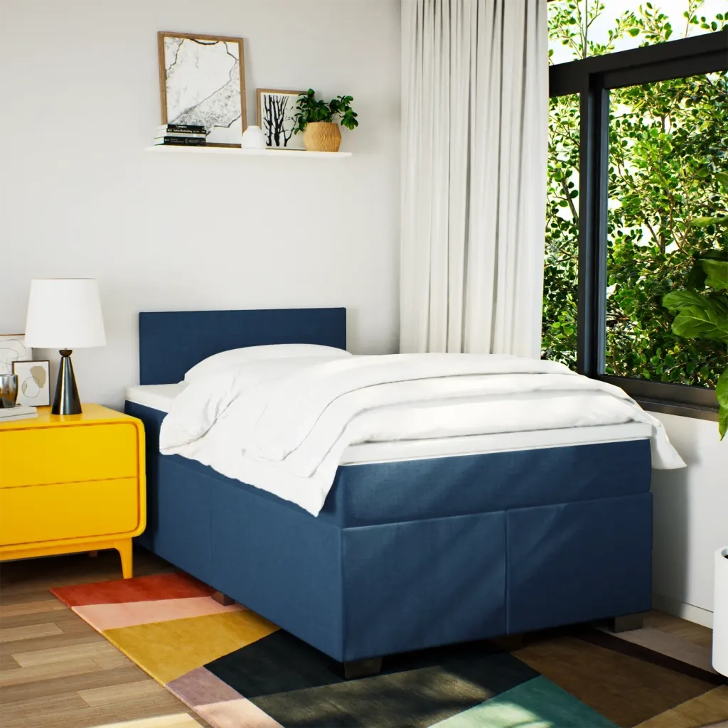 Giroletto a Molle con Materasso Blu 120x190 cm in Tessuto 3288126