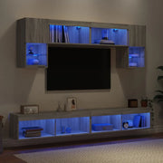Mobili TV a Muro con LED 6pz Grigio Sonoma Legno Multistrato 3216709