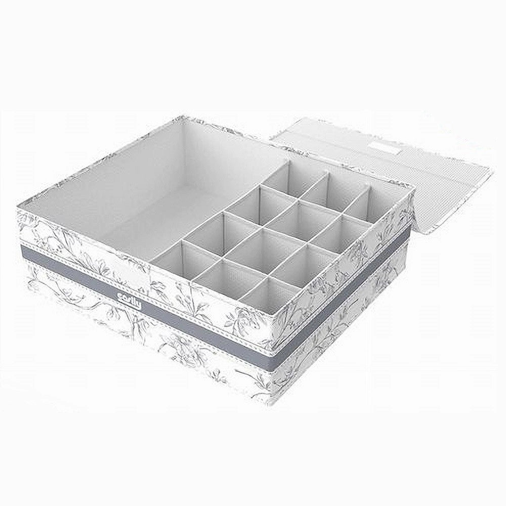 Trade Shop - Organizer Armadio 12+1 Scomparti Scatola Salvaspazio 32x28x11 Cm Fantasia 87324 -
