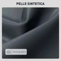 Divano 2 Posti in Finta Pelle Senza Braccioli e Trapuntato a Bottoni, 115x73x83 cm, Nero