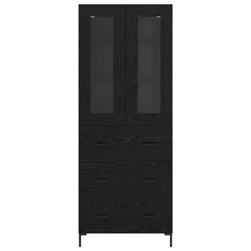 Credenza con cassetto 2 pcs Rovere Nero Legno multistrato 3416150