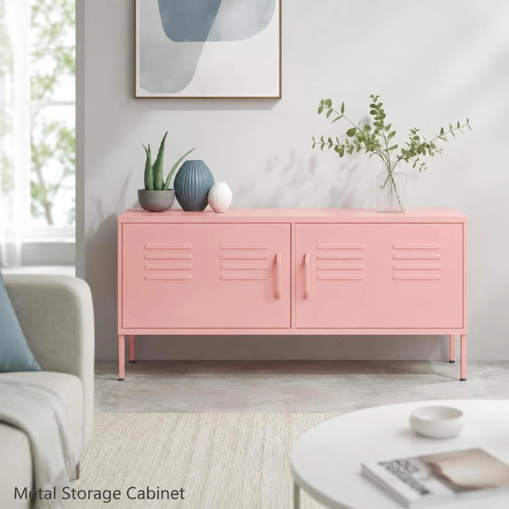 TV Cabinet Pink 105x35x50 Cm Steel