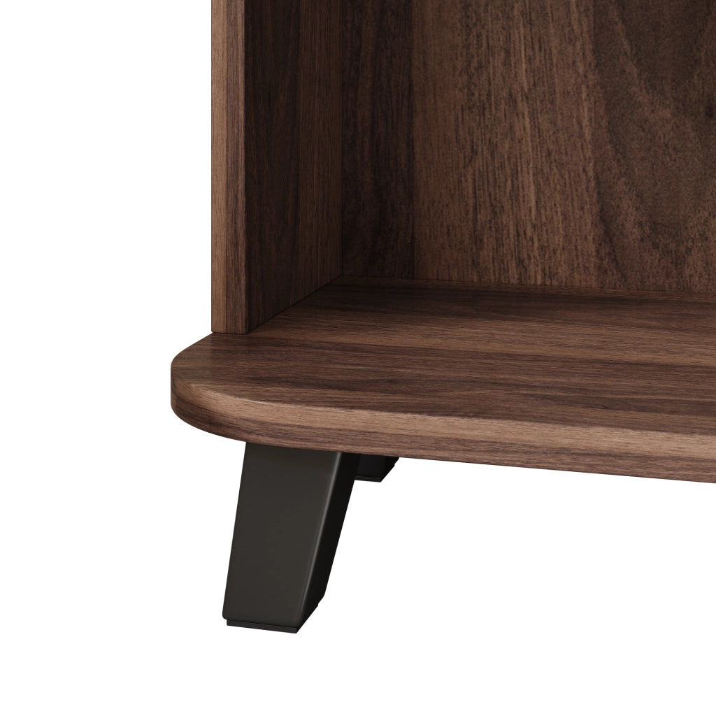 Scarpiera con vani aperti e ripiano superiore per ingresso e soggiorno in truciolare noce 80 × 32 × 99 cm