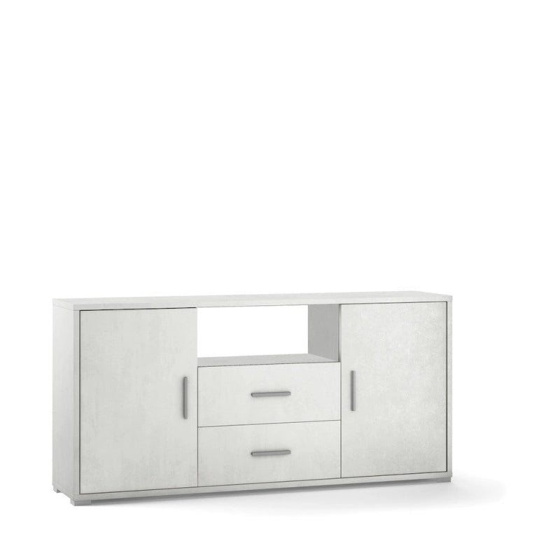 Mobile 2 Ante 2 Cassetti Kit Ossido Bianco cm 174x41x84h - Sarmog